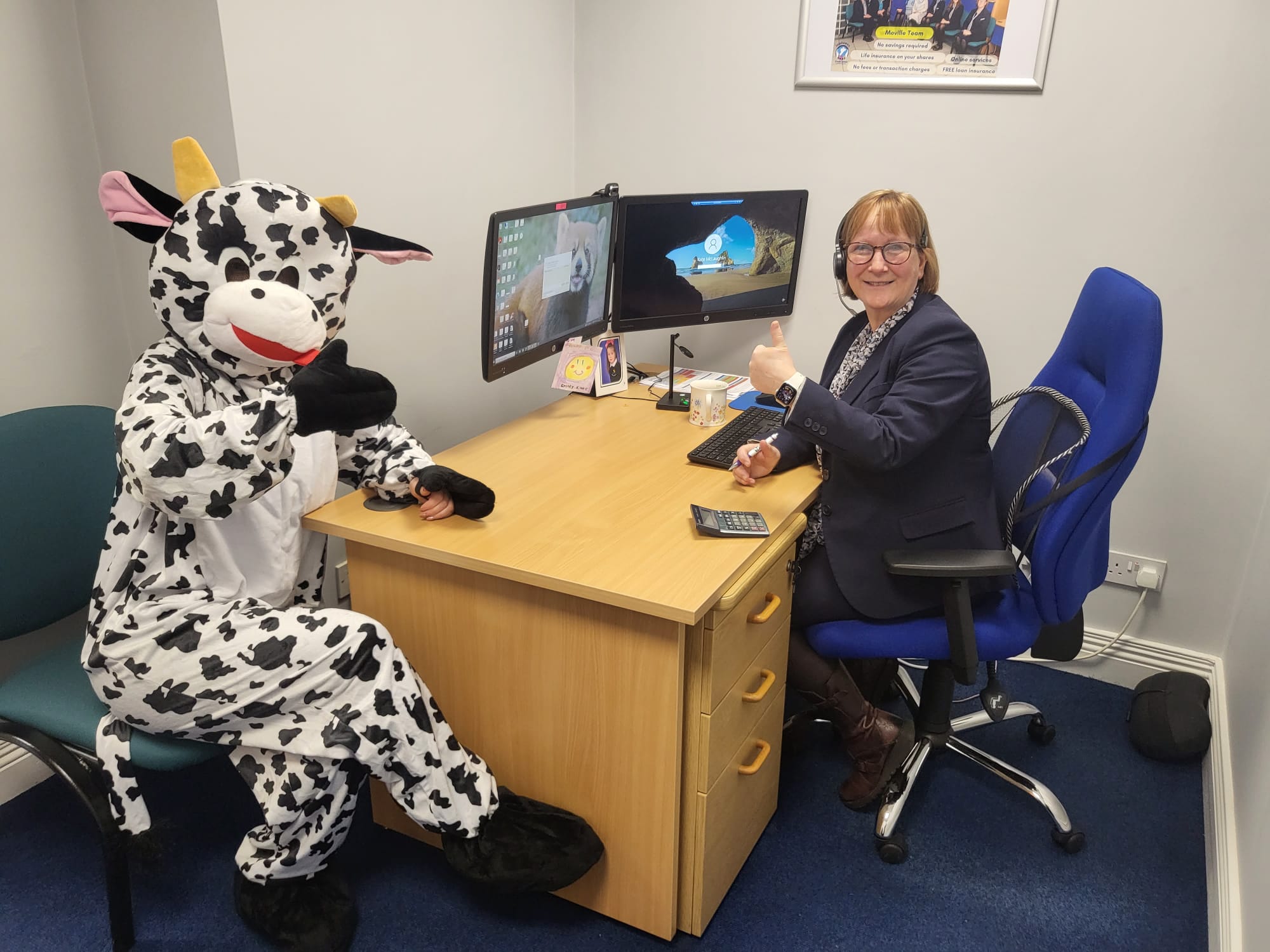 Moola the Cow called in to chat with our friendly loans officer, Kate!