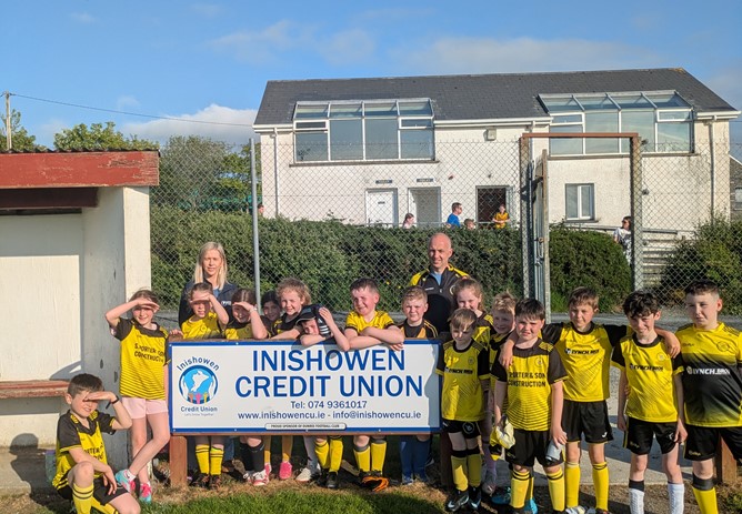 Delighted to call out to Dunree Fc  and and see our sponsored board up at the pitch! ⚽🟡⚫